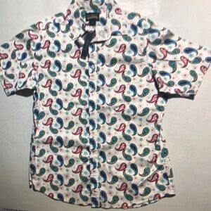 NEW Size L Mens Cremieux Denim Short Sleeve ButtonDown Shirt StretchCotton White